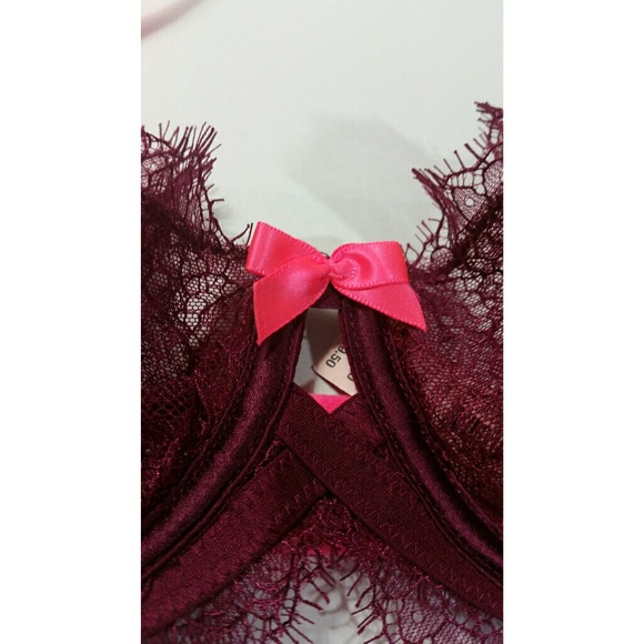 NEW VS Bra Size 32D Maroon Unlined $20 - Picture 4 of 6